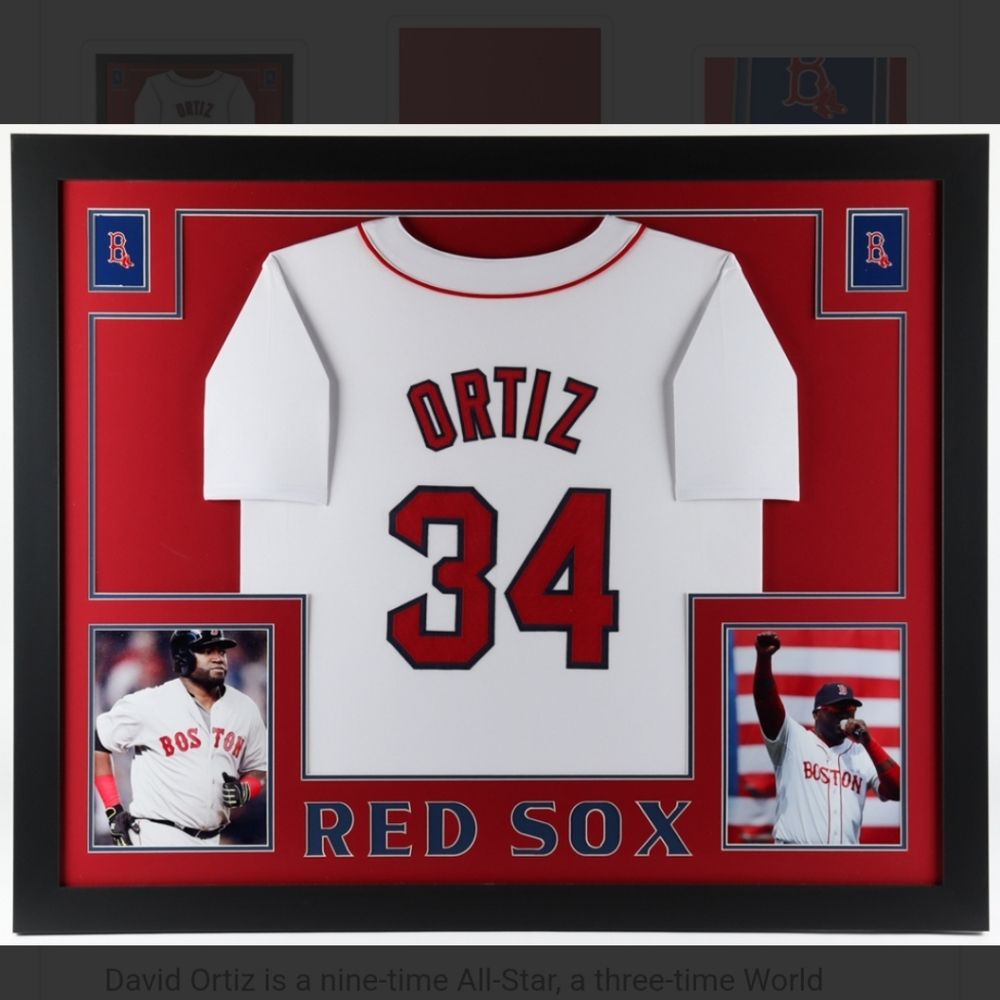 Boston Red Sox David Ortiz 35x43 Custom Framed Jersey